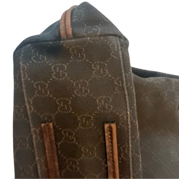 Gucci Dark chocolate brown Denim Monogram Shoulder Bag - Picture 4 of 12